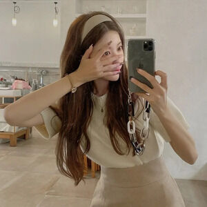 Daba Girl Faux Leather Headband in Light Brown